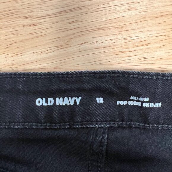 Old Navy Women’s Pop Icon Skinny Jeans Distressed Black Size 12 - Picture 8 of 9
